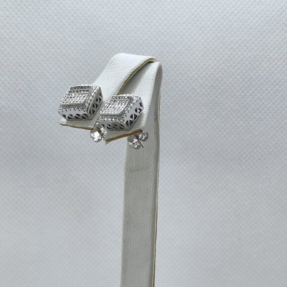 Other - Brand New Sterling Silver 925 Square cz Earrings